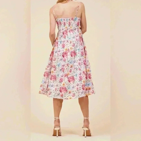 Moodie The Lauren Midi Dress, Floral, adjustable spaghetti strap , lined - Picture 12 of 12